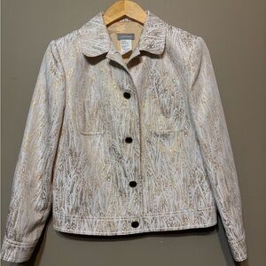 STEILMANN Vintage Gold Metallic Embroidered Elevated Denim Jacket
